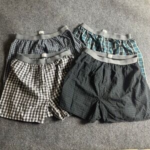 Fruit of the Loom Premium Mens Plaid Boxer Shorts 4-Pack Multicolor Size Medium